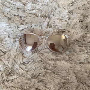 Clear/ rose gold lens sunglasses